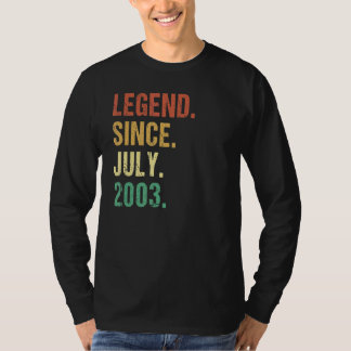T-shirt Légende depuis juillet 2003 19e anniversaire 19 an