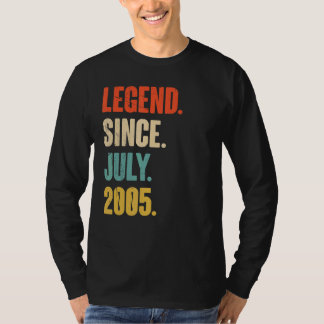 T-shirt Légende depuis juillet 2005 17 ans Cadeau 17e Birt