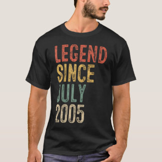 T-shirt Légende depuis juillet 2005 21e anniversaire 21 an