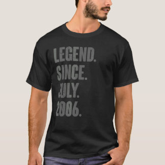 T-shirt Légende depuis juillet 2006 16 ans 16e anniversair