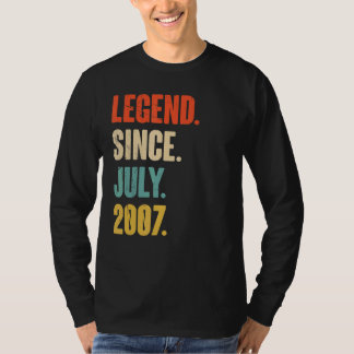 T-shirt Légende depuis juillet 2007 15 ans Cadeau 15e Birt