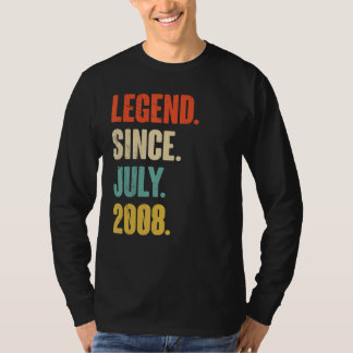 T-shirt Légende depuis juillet 2008 14 ans Cadeau 14e Birt