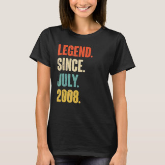 T-shirt Légende depuis juillet 2008 14 ans Cadeau 14e Birt