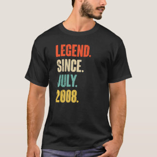 T-shirt Légende depuis juillet 2008 14 ans Cadeau 14e Birt