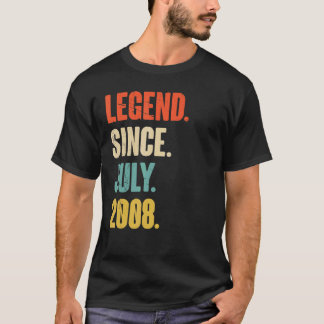 T-shirt Légende depuis juillet 2008 14 ans Cadeau 14e Birt