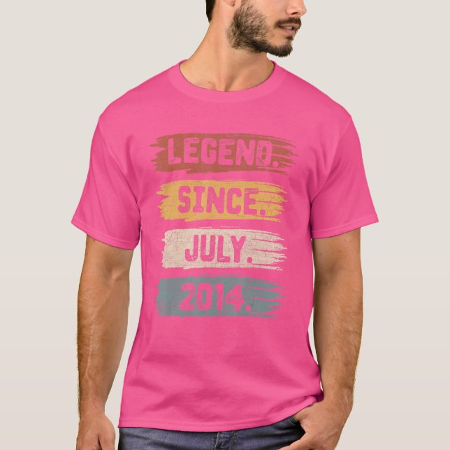 T-shirt Légende depuis juillet 2014 8 ans 8e anniversaire  (Devant)