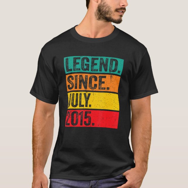 T-shirt Légende depuis juillet 2015 7 Ans 7e Anniversaire  (Devant)