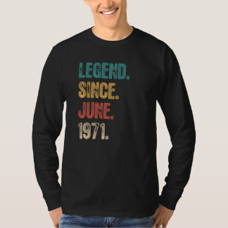 T-shirt Légende depuis juin 1971 51 ans Anniversaire 51e B