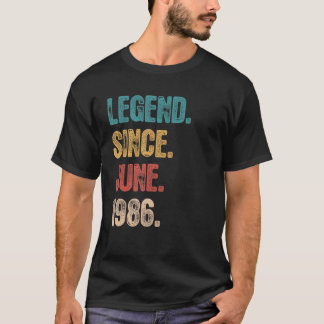 T-shirt Légende depuis juin 1986 36 ans Anniversaire 36ème
