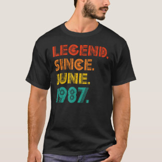 T-shirt Légende depuis juin 1987 Anniversaire Anniversaire