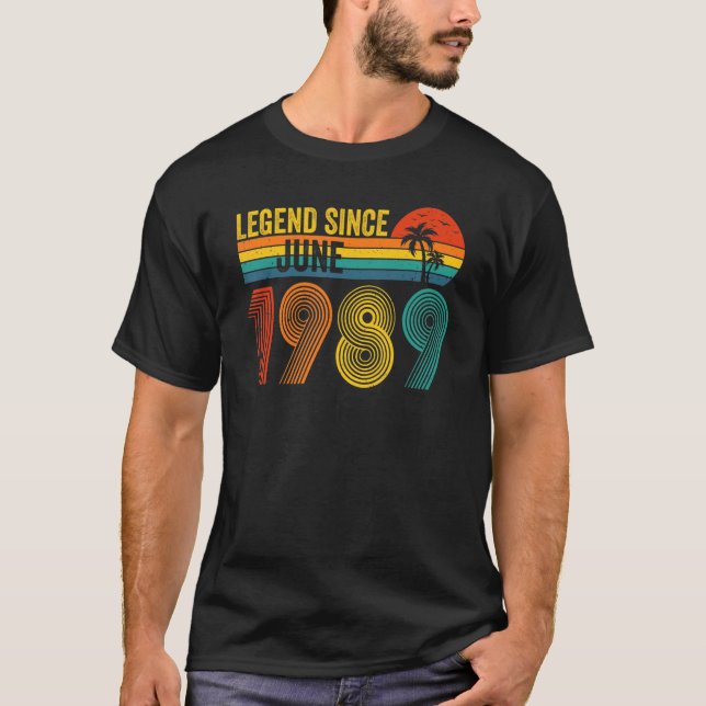 T-shirt Légende depuis juin 1989 33e anniversaire 33 ans (Devant)