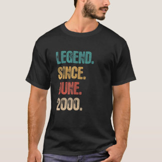 T-shirt Légende depuis juin 2000 22 ans Anniversaire 22e o