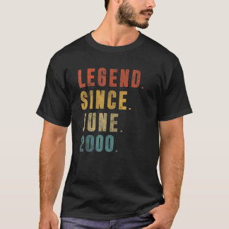 T-shirt Légende depuis juin 2000 22e cadeau d'anniversaire