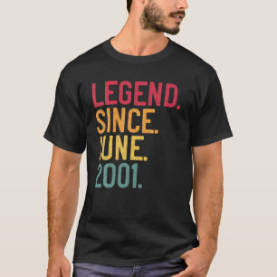 T-shirt Légende Depuis Juin 2001 20E Anniversaire 20 Ans