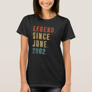 T-shirt Légende depuis juin 2002 20e anniversaire Cadeau 2