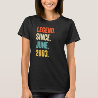 T-shirt Légende depuis juin 2003 19 ans 19e anniversaire
