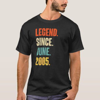 T-shirt Légende depuis juin 2005 17 ans 17e anniversaire