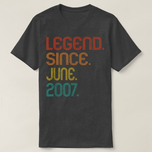 T-shirt Légende depuis juin 2007 15e anniversaire 15 ans (Design devant)