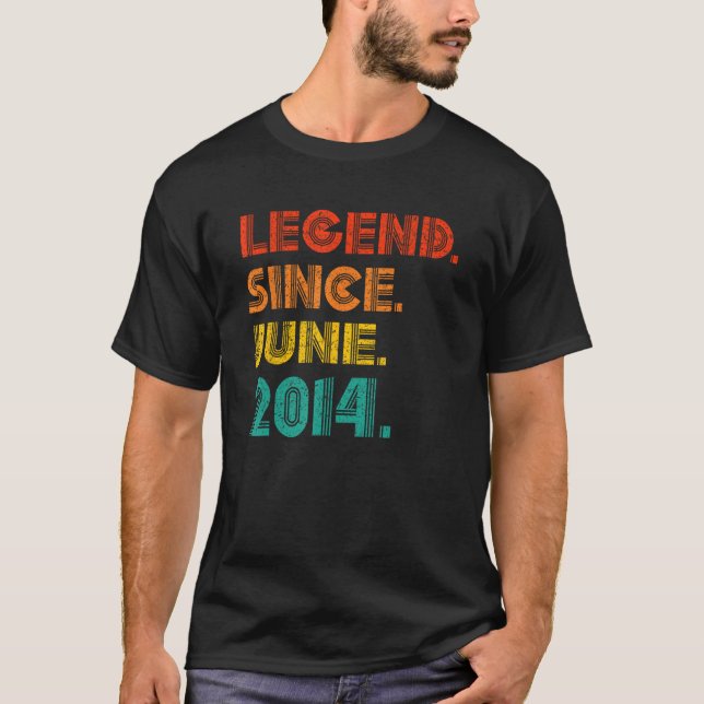 T-shirt Légende depuis juin 2014 Anniversaire Anniversaire (Devant)