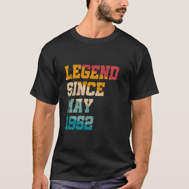 T-shirt Légende depuis mai 1952 Drôle 73 Ans Retro 73r (Devant)