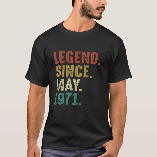 T-shirt Légende Depuis Mai 1971 50E Cadeau Anniversaire 50 (Devant)
