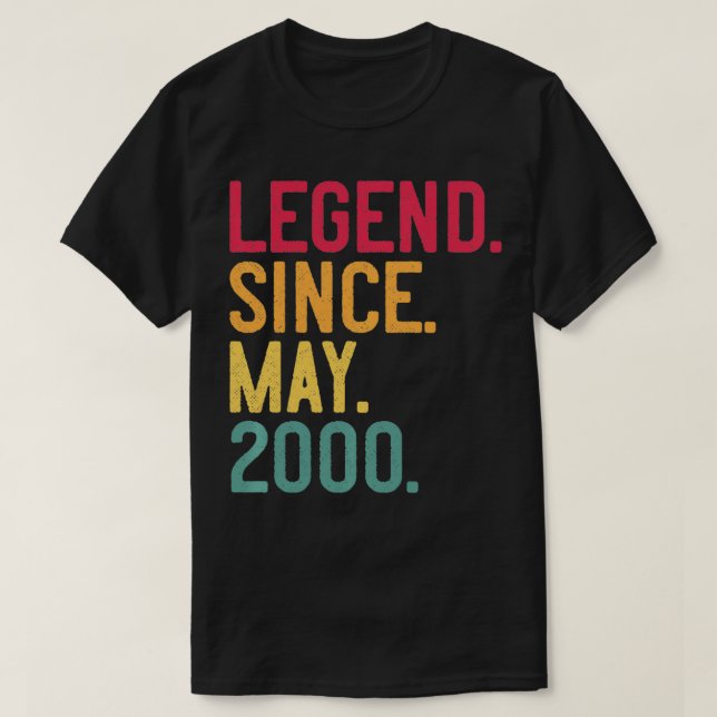 T-shirt Légende depuis mai 2000 22e cadeau d'anniversaire  (Design devant)