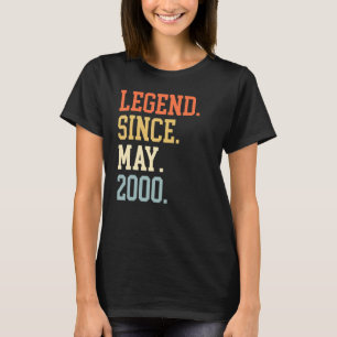T-shirt Légende Depuis Mai 2000 Pour Hommes Femmes Mai 200