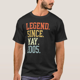T-shirt Légende Depuis Mai 2005 Pour Hommes Femmes Mai 200