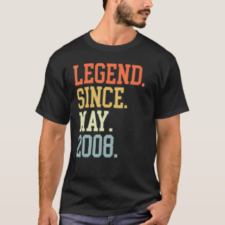 T-shirt Légende Depuis Mai 2008 Pour Hommes Femmes Mai 200