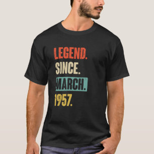 T-shirt Légende depuis mars 1957 Anniversaire 66e Décorati