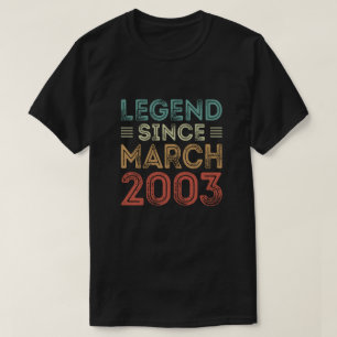 T-shirt Légende Depuis mars 2003, maillots d'anniversaire