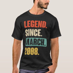 T-shirt Légende depuis mars 2008 Anniversaire 15ème Décora
