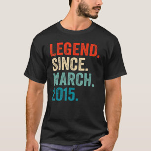 T-shirt Légende depuis mars 2015 8e anniversaire 8 ans