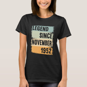 T-shirt Légende Depuis Novembre 1952 70 Ans les années 70