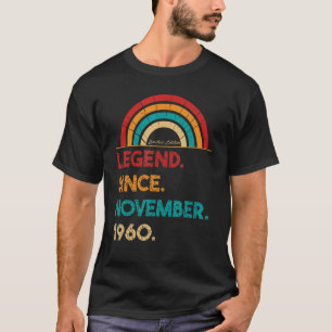 T-shirt Légende depuis novembre 1960 62e anniversaire Né d