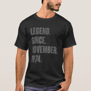 T-shirt Légende depuis novembre 1974 48 ans 48e anniversai