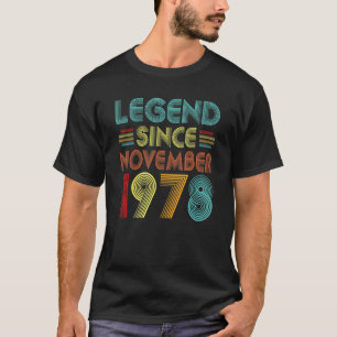 T-shirt Légende depuis novembre 1978 44e anniversaire Retr