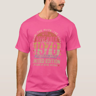 T-shirt Légende depuis novembre 1978 Retro 46th Birthday M