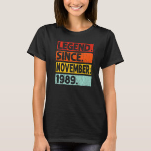 T-shirt Légende depuis novembre 1989 33e anniversaire Vint