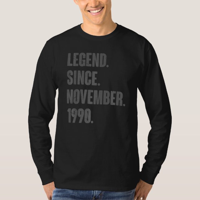 T-shirt Légende depuis novembre 1990 32 ans 32e anniversai (Devant)