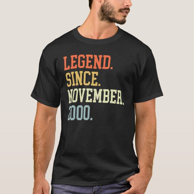 T-shirt Légende Depuis Novembre 2000 Pour Hommes Femmes No (Devant)