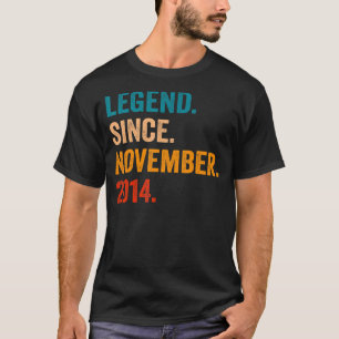 T-shirt Légende depuis novembre 2014 8e anniversaire 8 ans