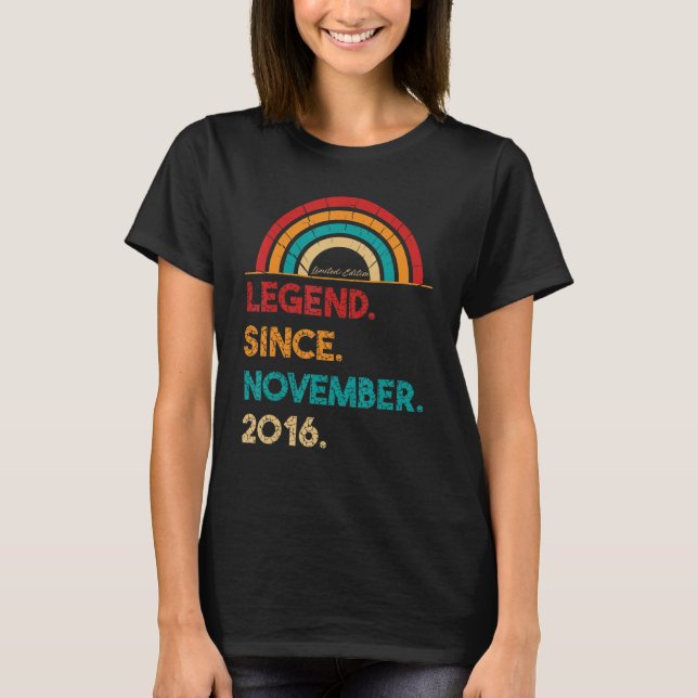 T-shirt Légende depuis novembre 2016 6e anniversaire Né da (Devant)