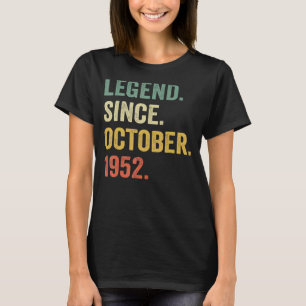 T-shirt Légende depuis octobre 1952 70e anniversaire 70 an