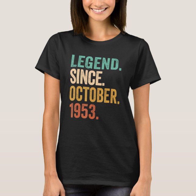 T-shirt Légende depuis octobre 1953 69 ans 69e anniversair (Devant)