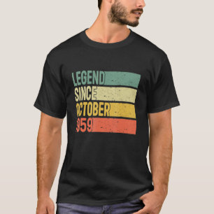 T-shirt Légende depuis octobre 1959 63 ans 63e anniversair