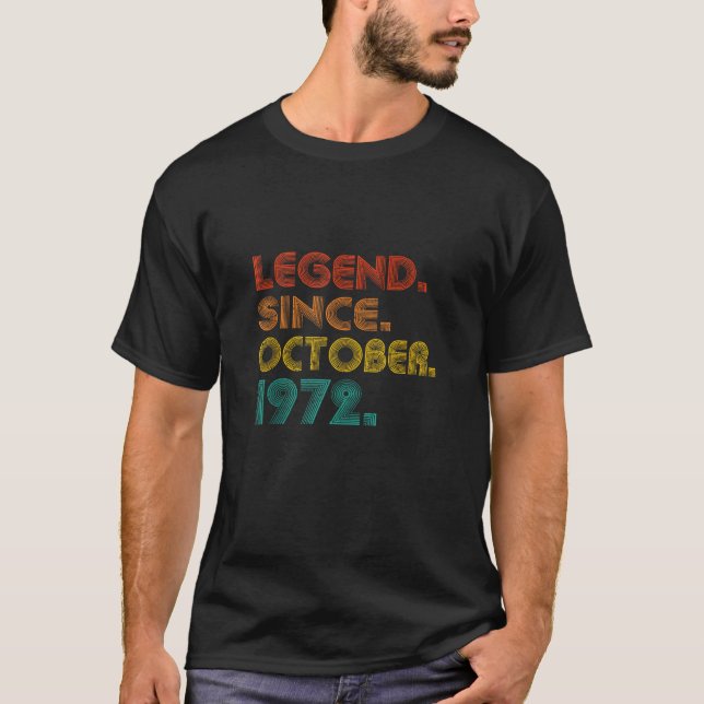 T-shirt Légende depuis octobre 1972 Hommes Femmes Annivers (Devant)