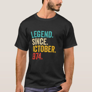 T-shirt Légende depuis octobre 1974 48 Ans 48e Naissance
