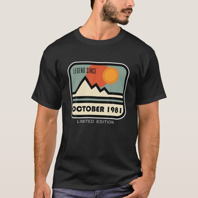 T-SHIRT LÉGENDE DEPUIS OCTOBRE 1981 - FUNNY 40E ANNIVERSAI (Devant)