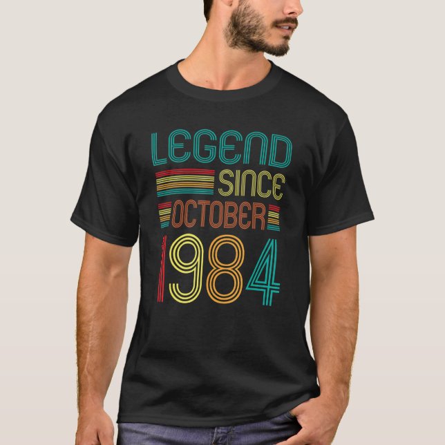 T-shirt Légende depuis octobre 1984 38e anniversaire Retro (Devant)